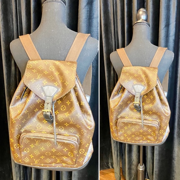 Louis Vuitton Montsouris GM backpack custom dyed black with organizer - Picture 15 of 16